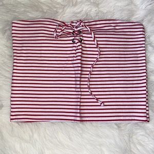 SOLD - Red and White Crop Top